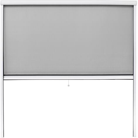 Mosquitera enrollable 160 x 160 cm blanco marco de aluminio anti-mosquitos