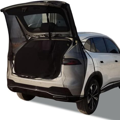 Mosquitera grande para puerta trasera, de 205 x 185 cm, de malla magnética negra, para coches, autocaravanas, furgonetas y vehículos recreativos.