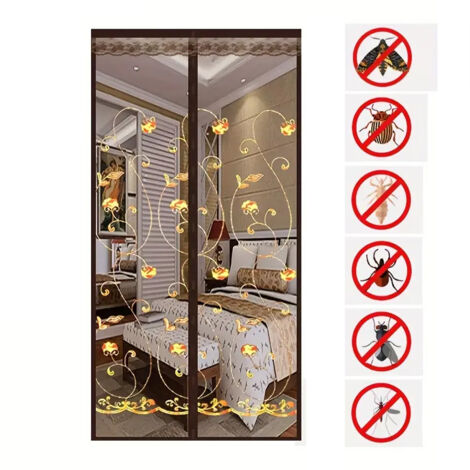 Mosquitera Magnética 100x210 cm - Protección de verano sin taladrar para puertas, ventanas y mamparas - Cortina autoadhesiva antimoscas y mosquitos