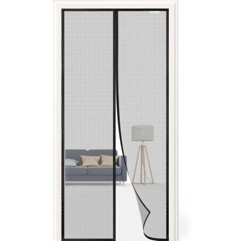 Mosquitera magnética 120x220 cm, cortina antimosquitos, sin necesidad de taladrar - negra