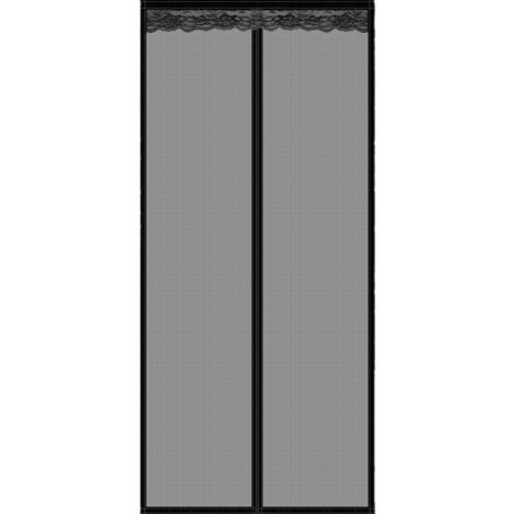 Mosquitera magnética para puerta de 120 x 220 cm, cortina magnética de malla ultrafina con cierre automático, adecuada para puertas de balcones, sótanos y terrazas, color negro