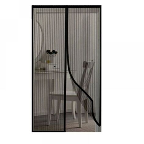 Mosquitera magnética para puerta y ventana (100 x 210 cm, negra), para ventana corredera, sin necesidad de taladrar,