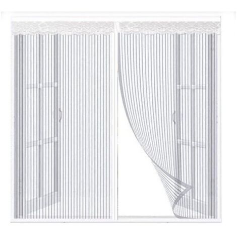 Mosquitera Magnética para Ventana (130x150 cm), Color Blanco - Cierre Automático