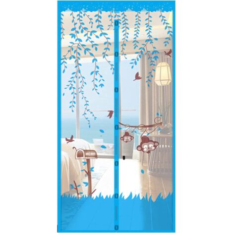 Mosquitera magnética para ventana, mosquitera magnética de cierre automático (azul, 80 200 cm)