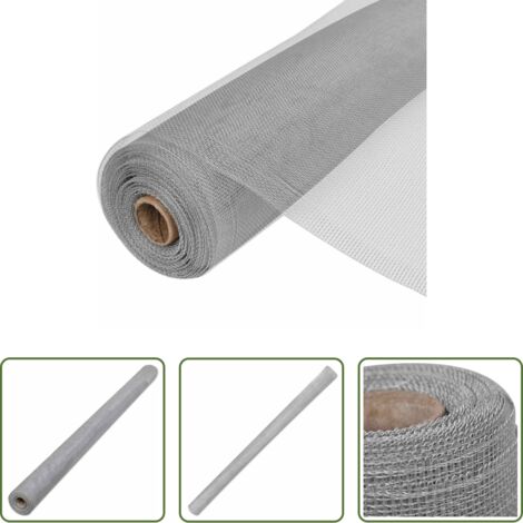 Mosquitera -  Malla mosquitera de aluminio plateada 100x1000 cm
