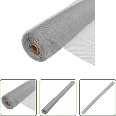 Mosquitera -  Malla mosquitera de aluminio plateada 100x500 cm