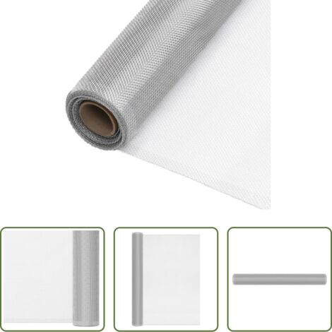 Mosquitera -  Malla mosquitera de aluminio plateada 60x2000 cm