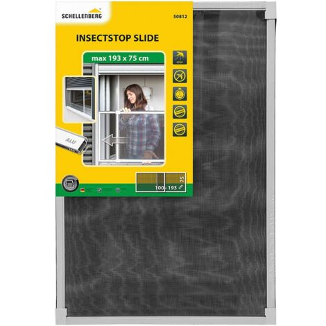 MOSQUITERA MARCO FIJO EXTENSIBLE ALUMINIO BLANCO 75x100-193cm SHELLENBERG