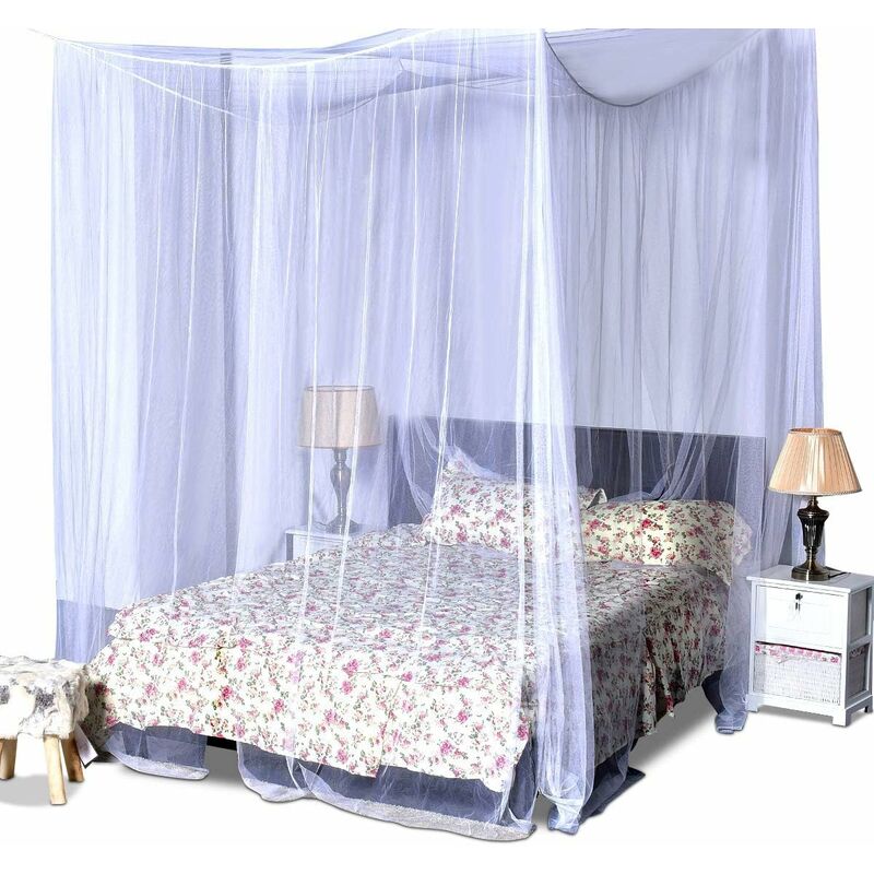 

Mosquitera para Cama con 4 Ganchos Mosquitero de Dosel 220x200x210cm Blanco