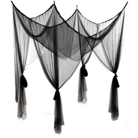 Mosquitera para camas individuales y dobles. Excelente ventilación, malla densa. 190 x 210 x 240 cm (negro).