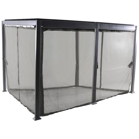 Mosquitera para cenador Avila Antracita - Para Avila 4 x 3 m (6 mosquiteras) - Hespéride