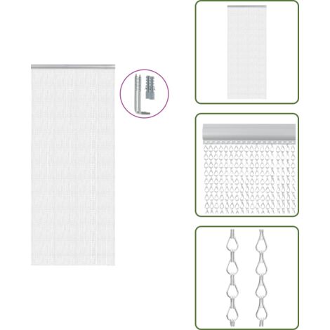 Mosquitera para hogar - vidaXL Mosquitera de cadena para puerta aluminio 90x212 cm - Mosquitera para niños