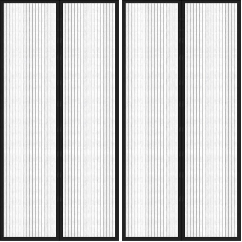 

Mosquitera para puerta 2 uds bloque magnetico negro 220x100 cm