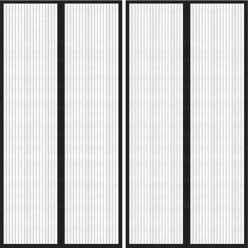 

Mosquitera para puerta 2 uds bloque magnético negro 220x100 cm