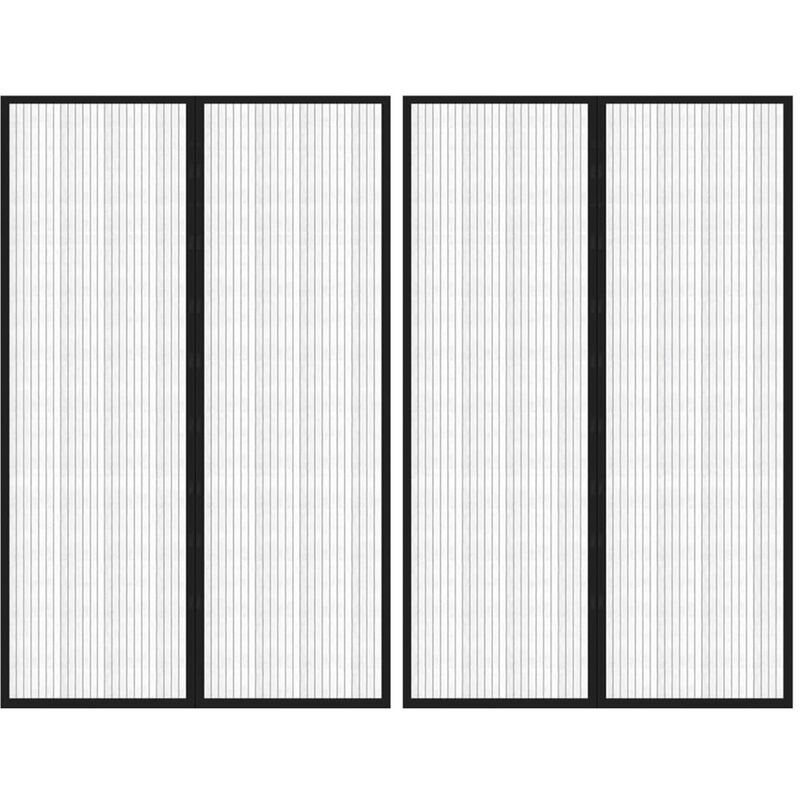

Mosquitera para puerta 2 uds bloque magnetico negro 220x130 cm