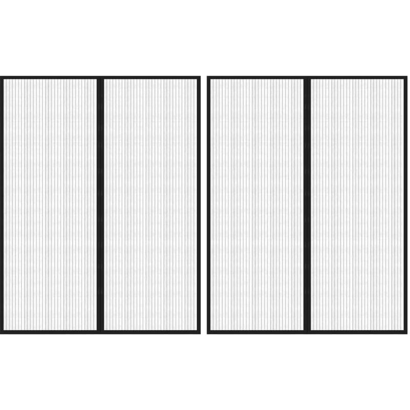 

Mosquitera para puerta 2 uds bloque magnético negro 230 x160 cm