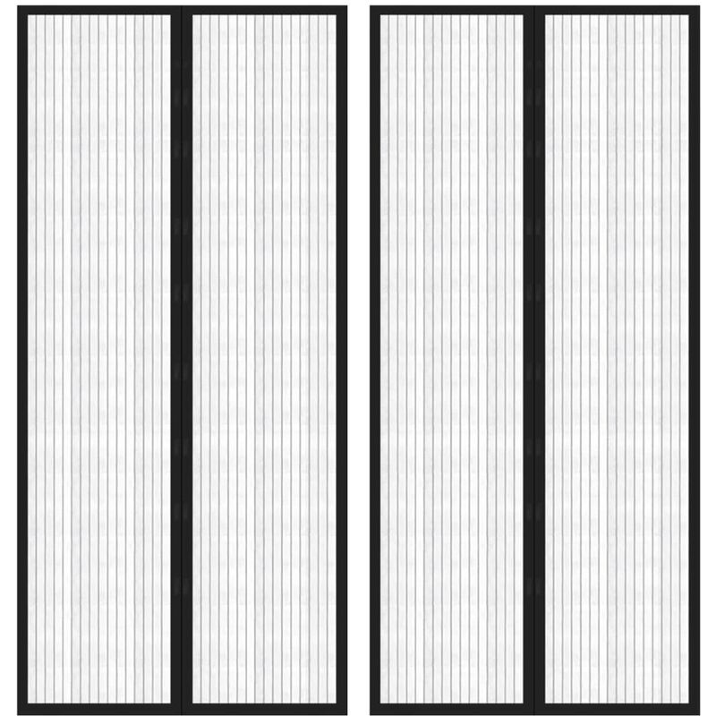 

Mosquitera para puerta 2 uds magnética negro 210x90 cm