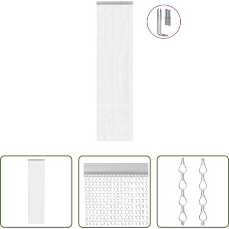 Mosquitera para puerta -  Mosquitera de cadena para puerta aluminio 56x202 cm