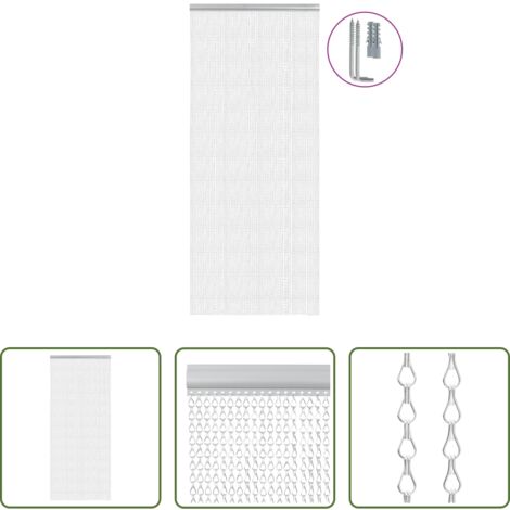Mosquitera para puerta -  Mosquitera de cadena para puerta aluminio 90x212 cm