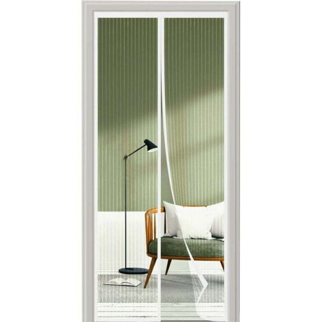 Mosquitera para puerta y ventana de 120 x 200 cm, mosquitera magnética de todos los tamaños, color blanco de alta calidad, fácil de instalar, disfruta del verano.