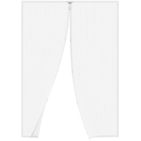 Mosquitera para puertas imantadas con cortina reducible Blanca 100x220 cm