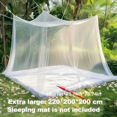 Mosquitera para tienda de campaña y hamaca con bolsa de transporte (220x200x200) Red de protección eficaz y ligera contra insectos y mosquitos para viajes