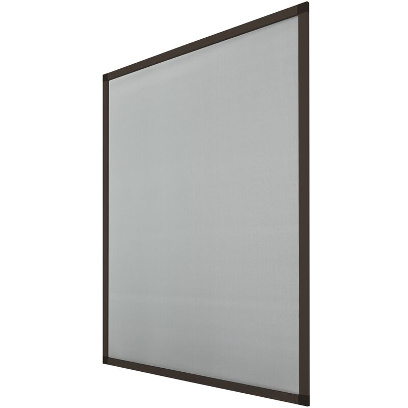 

Mosquitera para ventana 100x120 cm protección de insectos marco aluminio marrón