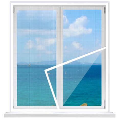 Mosquitera para ventana de 90x120cm, con tira de velcro, color blanco.