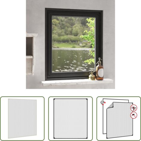 Mosquitera para ventana -  Mosquitera magnética para ventanas gris antracita 100x120 cm