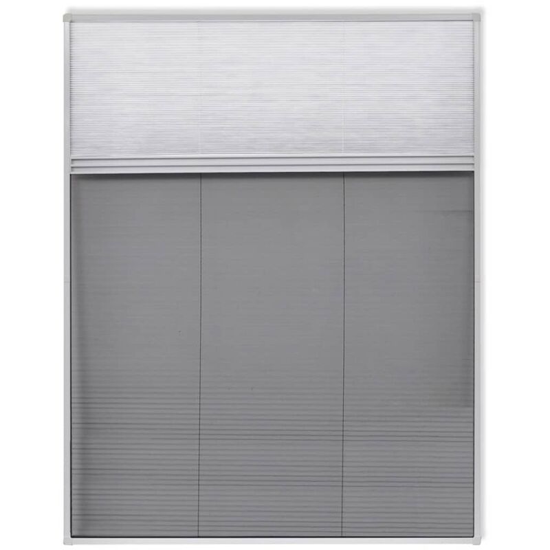 

vidaXL Mosquitera plisada aluminio 160 x 110 cm con toldo - Blanco