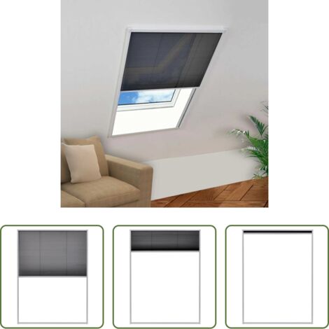 Mosquitera para ventanas -  Mosquitera plisada para ventanas aluminio 60x80cm
