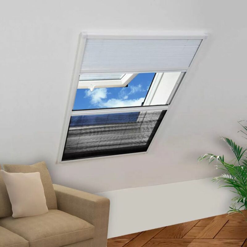 

Mosquitera plisada aluminio 160 x 110 cm con toldo