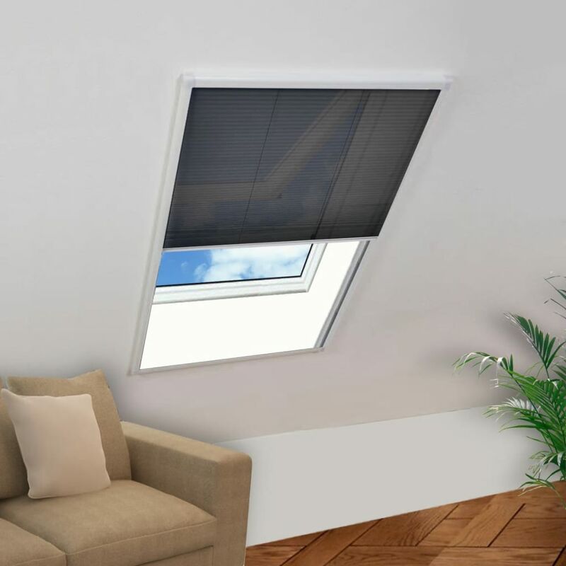 

Mosquitera plisada para ventanas aluminio 60x160cm - Blanco