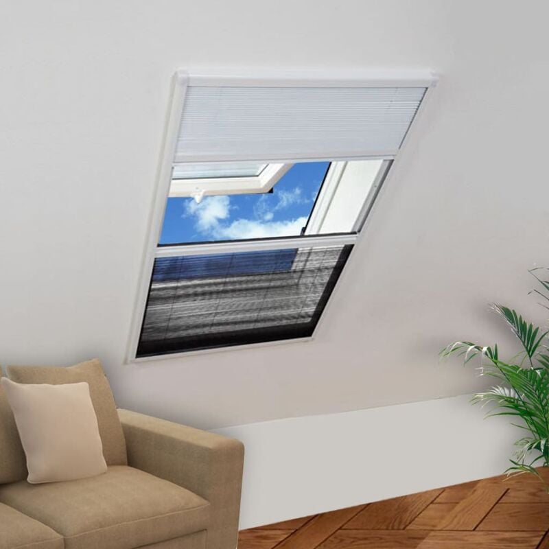 

Mosquitera plisada para ventanas aluminio 80x120cm con sombrilla - Blanco