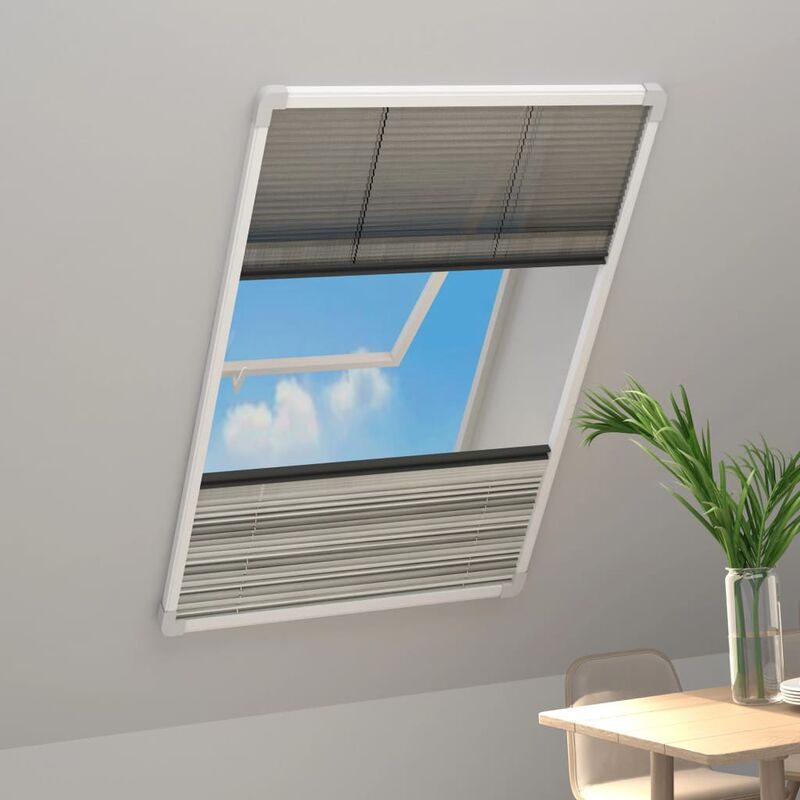 

Mosquitera plisada para ventanas aluminio con sombra 100x160 cm - Blanco