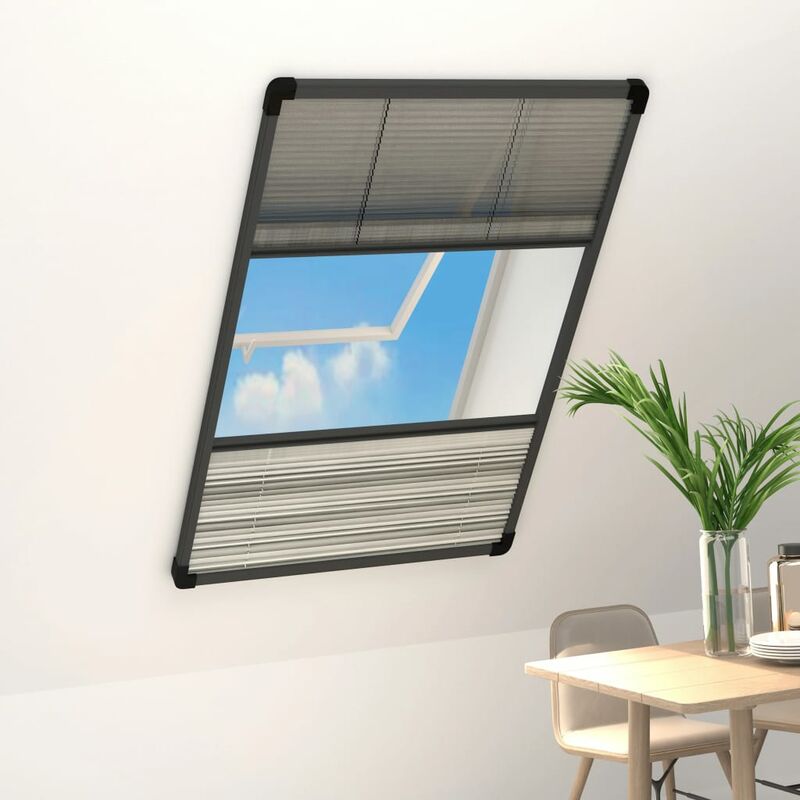 

Mosquitera plisada para ventanas aluminio con sombra 80x160 cm - Antracita