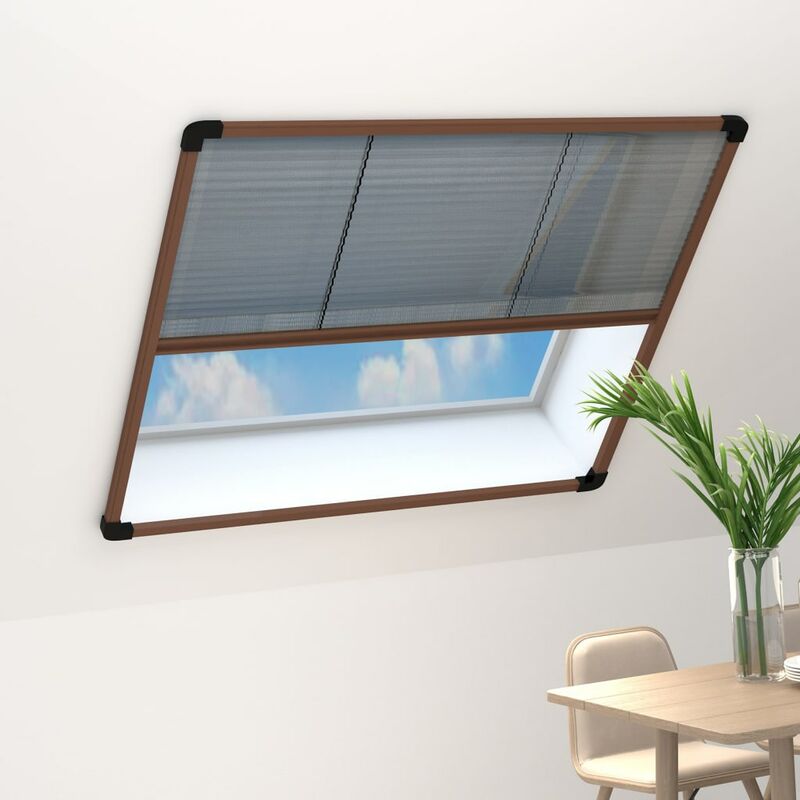 

Mosquitera plisada para ventanas aluminio marrón 130x100 cm - Marrón