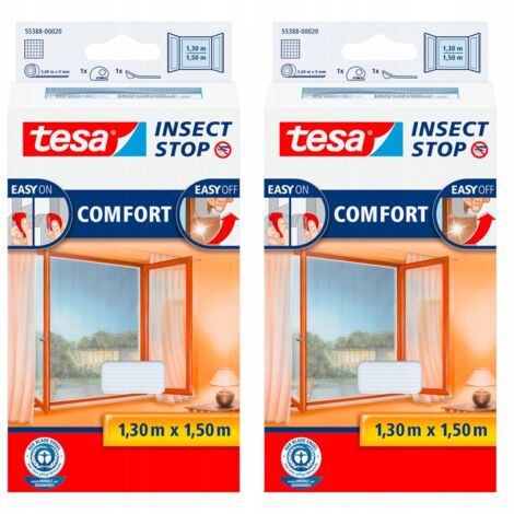 Mosquitera tesa Comfort para ventanas 1,3 x 1,5 m blanca x 2
