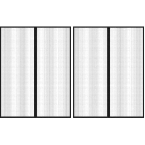 Mosquiteras para puerta bloque magnético 2 uds negro 230x160 cm