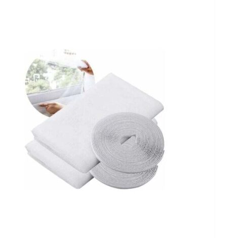 Mosquiteras Ulisem para ventanas, mosquitera estándar Insect Stop para ventanas, con 2 rollos de tiras autoadhesivas, 2 paquetes, 150 cm x 200 cm (blancas)