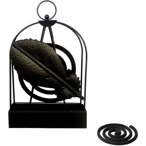 Mosquito Coil Holder Mosquito Coil Box Mosquito Coil Holder Metal Anti-Mosquito Incense Holder Classic(Black)