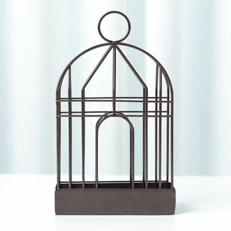 Mosquito Coil Holder, Retro Iron Incense Holder, Mosquito Repellent Incense Burner, Metal Spiral Incense Holder with Handle - Birdcage Design, Black