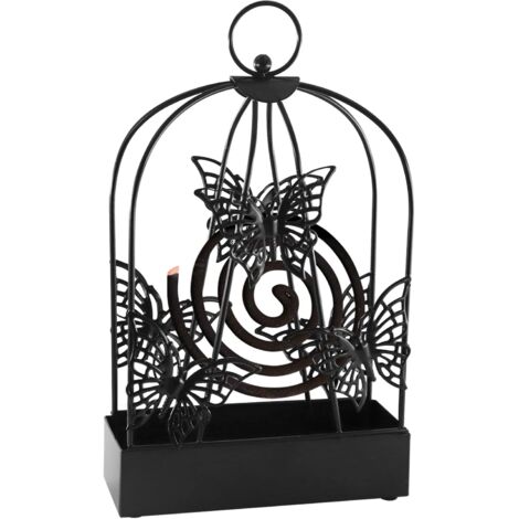 Mosquito Coil Holder,Retro Iron Mosquito Coil Holder,The Black Mosquito Repellent Incense Holder,Butterfly Mosquito Incense Burner,Anti Mosquito Spiral Holder
