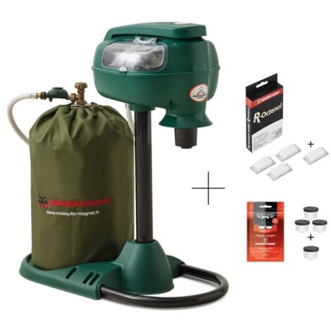 MOSQUITO MAGNET BY FAVEX - Pack Longue durée Mosquito Magnet Pioneer - Piège Anti-moustiques d'extérieur jusqu'à 3000m2 + 2 packs de recharges + 2 recharges
