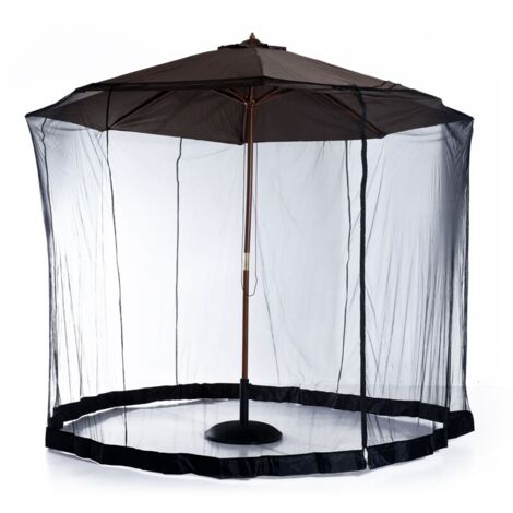Mosquito net diameter 3m x height 2.3m, cylindrical mosquito net for parasol with zipper and black weight