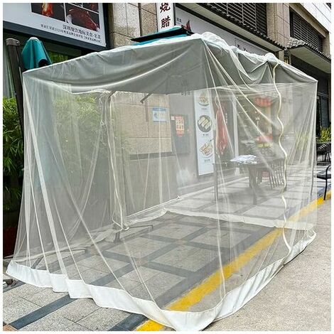 Mosquito Net for 7.5-11ft/300x230 Patio Umbrella, Polyester Mesh Umbrella Screen, Universal Umbrella Mosquito Net with Zipper Door and Adjustable Rope, C