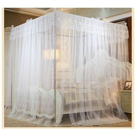 Mosquito Net for Single and Double Beds, Large Bed Mosquito Net, Indoor and Outdoor Canopy Mosquito Net, Carrying Bag, Quick and Easy Installation White 1.5 m x 2.2 m