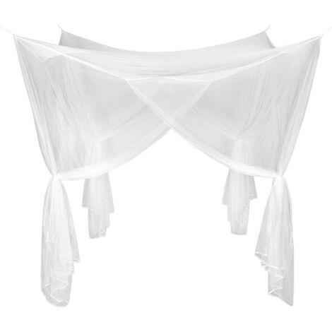 Mosquito Net, Large Square for King Size Beds, Indoor and Outdoor Mosquito Net for Single and Double Beds - White (190 x 210 x 240 cm)