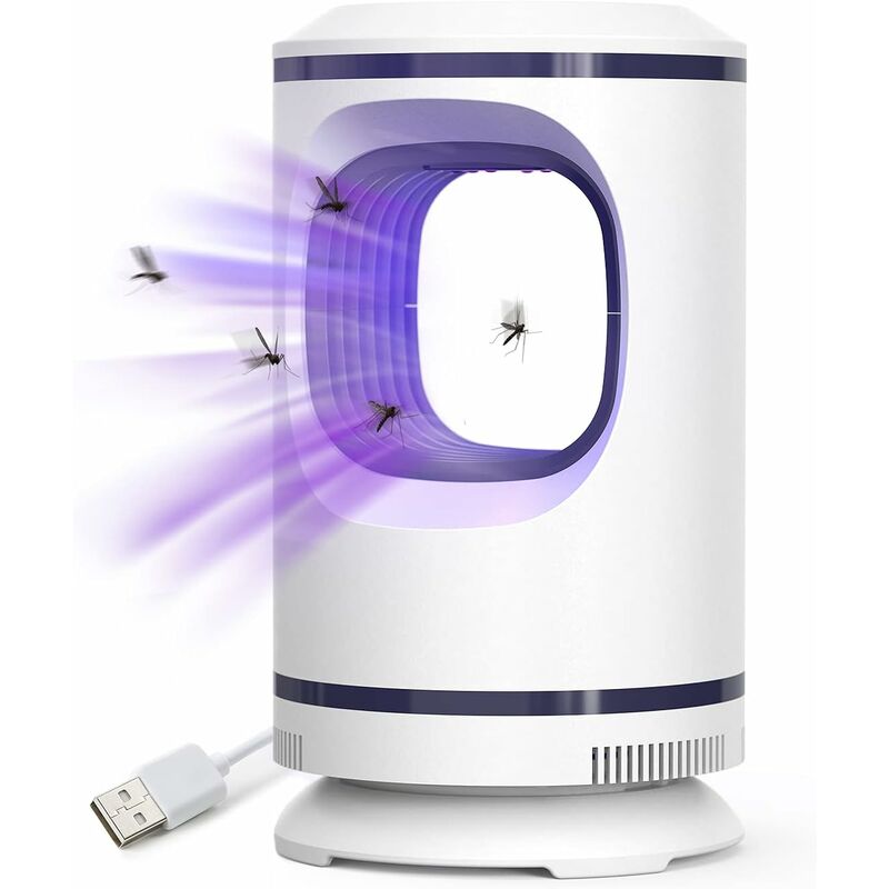 Mosquito Killer Lamp, Uv Physical Mosquito Killer Lamp, Safe, Non-Toxic, Mute Operation, Portable Insect Zapper For Indoor And Outdoor Camping (White)