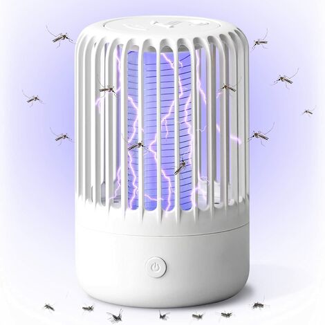 FUHUIDA TRADING Mosquito Repellent Lamp, Rechargeable Fly Mosquito Killer Device Electric Mosquito Killer Indoor, Powerful USB Gnats for Indoor and Outdoor, white